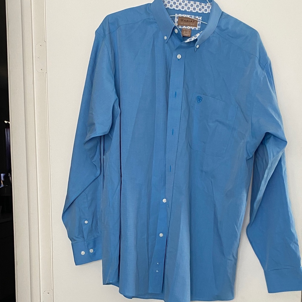 Ariat Men's Sky Blue Button-Down Dress Shirt